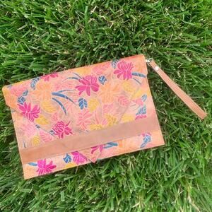 Kimchi Blue leather floral boho envelope clutch